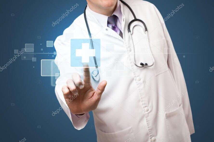 Healthcare professional using secure IT systems
