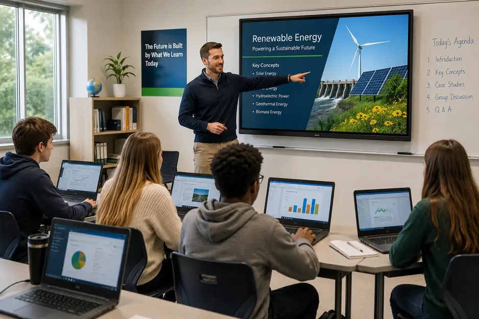 School campus with classroom WiFi