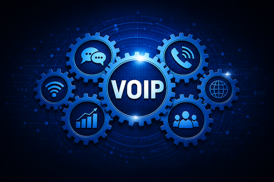 VoIP desk phones and headset